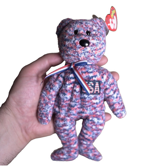 VTG TY Bennie Babies 2000 Collectible Retired Patriotic Rainbow Plush 8.5" NWT - Picture 2 of 10